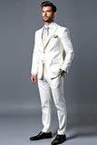 Classic White Slim Fit Single Breasted 3 Piece Men's Suit
