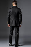 Black Lapel Single Breasted 2 pieces Men's Suits