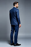 Royal Blue Double Breasted 2 Pieces Notched lapel Men's Prom Suits