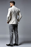 Men's Lvory Double Breasted Notched lapel 3 Pieces Prom Suits