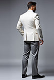 Men's Lvory Double Breasted Notched lapel 3 Pieces Prom Suits