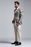 Grey Lapel Single Breasted 2 pieces Men's Suits