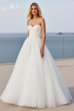 Strapless A Line Ivory Wedding Dress