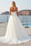 Strapless A Line Ivory Wedding Dress