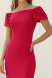Red Mermaid Off The Shoulder Wedding Guest Dress