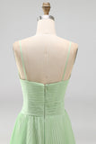 Pink A Line Pleated Long Wedding Guest Dress