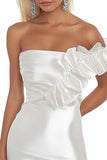 Bodycon White Off The Shoulder Short Graduation Dress