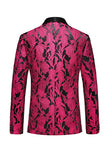 Jacquard Black 3 Pieces Shawl Lapel Men's Suits