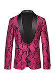 Jacquard Black 3 Pieces Shawl Lapel Men's Suits