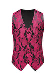 Jacquard Black 3 Pieces Shawl Lapel Men's Suits