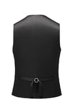 Jacquard Black 3 Pieces Shawl Lapel Men's Suits