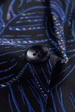 Dark Navy Jacquard Notched Lapel Men's Blazer