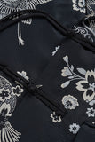 Black Peaked Lapel Floral Men's Blazer