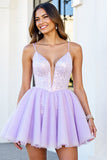 Sparkly Sequin Lilac Corset A Line Cocktail Dress