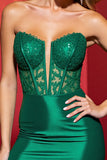 Sparkly Corset Strapless Appliqued Cocktail Dress