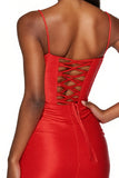 Orange Bodycon Spaghetti Straps Mini Cocktail Dress
