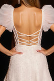 Ivory Corset Short Prom Dress with Ruffles
