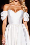 Off The Shoulder A Line White Short Prom Dress