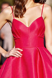 A Line Red Spaghetti Straps Mini Cocktail Dress