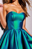 Sparkly Dark Green A Line Sweetheart Short Prom Dress