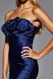 Navy Bodycon Strapless MIni Cocktail Dress