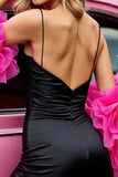 Black Ruffled Bodycon Mini Cocktail Dress