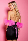 Black Strapless Bodycon Mini Cocktail Dress