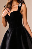Black A Line Mini Cocktail Dress