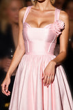 Pink Satin Floral A Line Short Cocktail Dress
