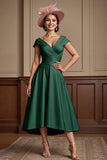 Dusty Rose A Line Midi Mother Of The Bride Dress