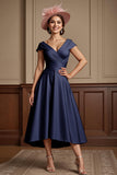 Dusty Rose A Line Midi Mother Of The Bride Dress
