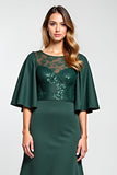 Pine Lace Knee Length Mother of the Bride Dress with Half Sleeves