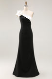 Black Mermaid Satin Long Formal Dress