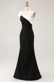 Black Mermaid Satin Long Formal Dress