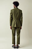 Dark Green Notched Lapel 2 Piece Homecoming Suits