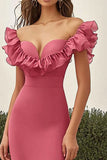 Mermaid Coral Ruffled Formal Dress