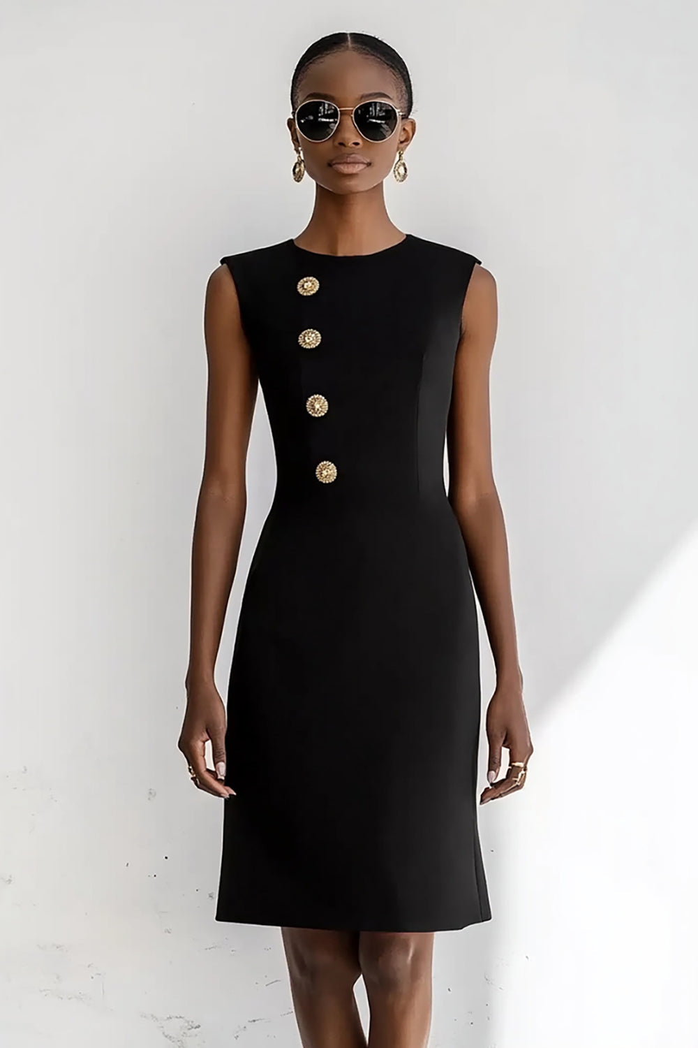 ZAPAKA Women Bodycon Work Dress Black Crepe Sleeveless Business Casual Dress With Beading Zapaka CA ZAPAKA Women Bodycon Work Dress Black Crepe Sleeveless Business Casual Dress With Beading Zapaka CA