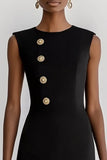 Bodycon Black Knee-Length Work Dress
