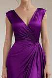 Royal Blue A Line Ruched Long Formal Dress