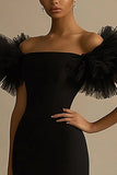 Black Mermaid Ruffled Long Formal Dress