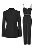 Purple Peak Lapel 3-Piece Double Breasted Women Prom Suits