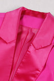 Fuchsia 2 Piece Peak Lapel  Women Prom Suits with Feather
