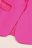 Fuchsia 2 Piece Peak Lapel  Women Prom Suits with Feather