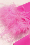 Fuchsia 2 Piece Peak Lapel  Women Prom Suits with Feather