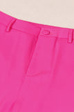 Fuchsia 2 Piece Peak Lapel  Women Prom Suits with Feather