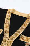 Black 2 Piece Women Suits with Rhinestones