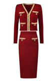 Black 2 Piece Women Suits with Rhinestones