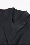 Black 2 Piece Peak Lapel Short Women Prom Suits with Feather