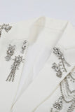 Sparkly Black Peak Lapel Single Breasted Women Prom Blazer with Rhinestones