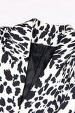 Black Leopard Print Satin Peak Lapel Women Prom Blazer